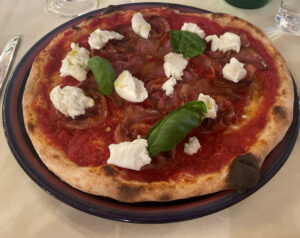 Margarita Pizza with Spiral Bacon