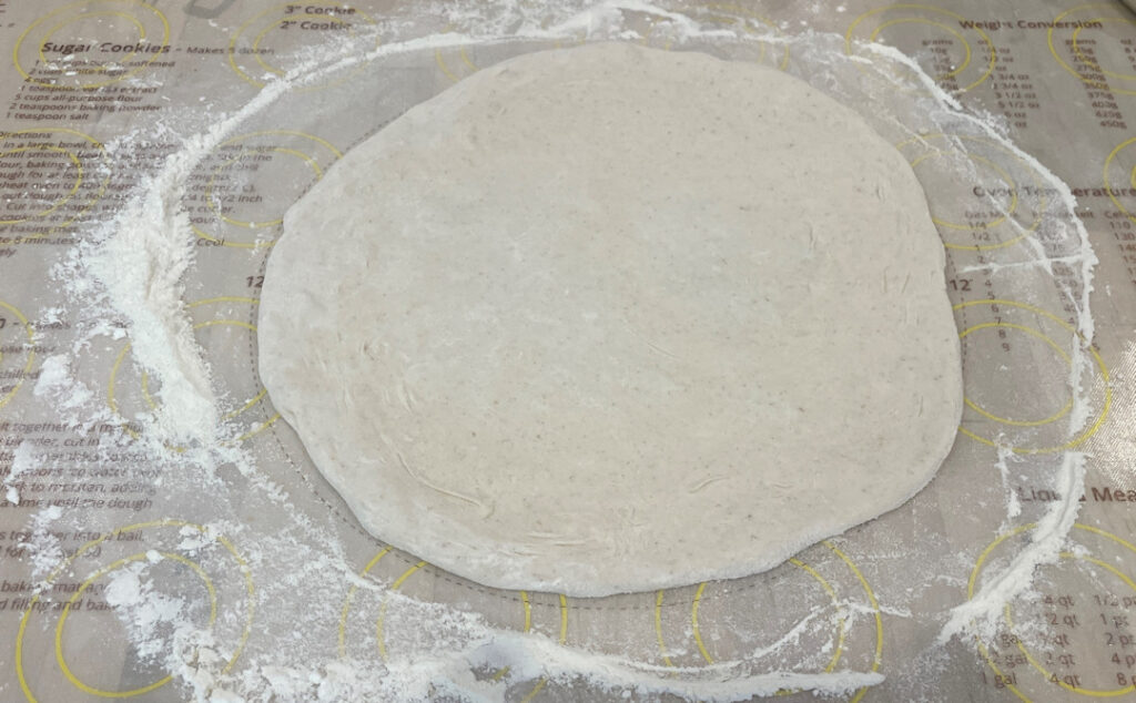 Sourdough Dough stretched out.