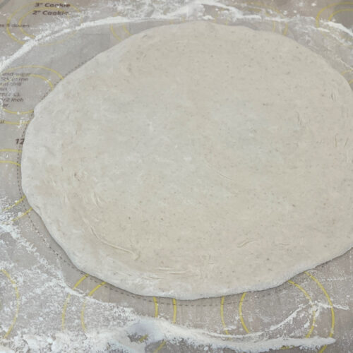 Sourdough Dough stretched out.