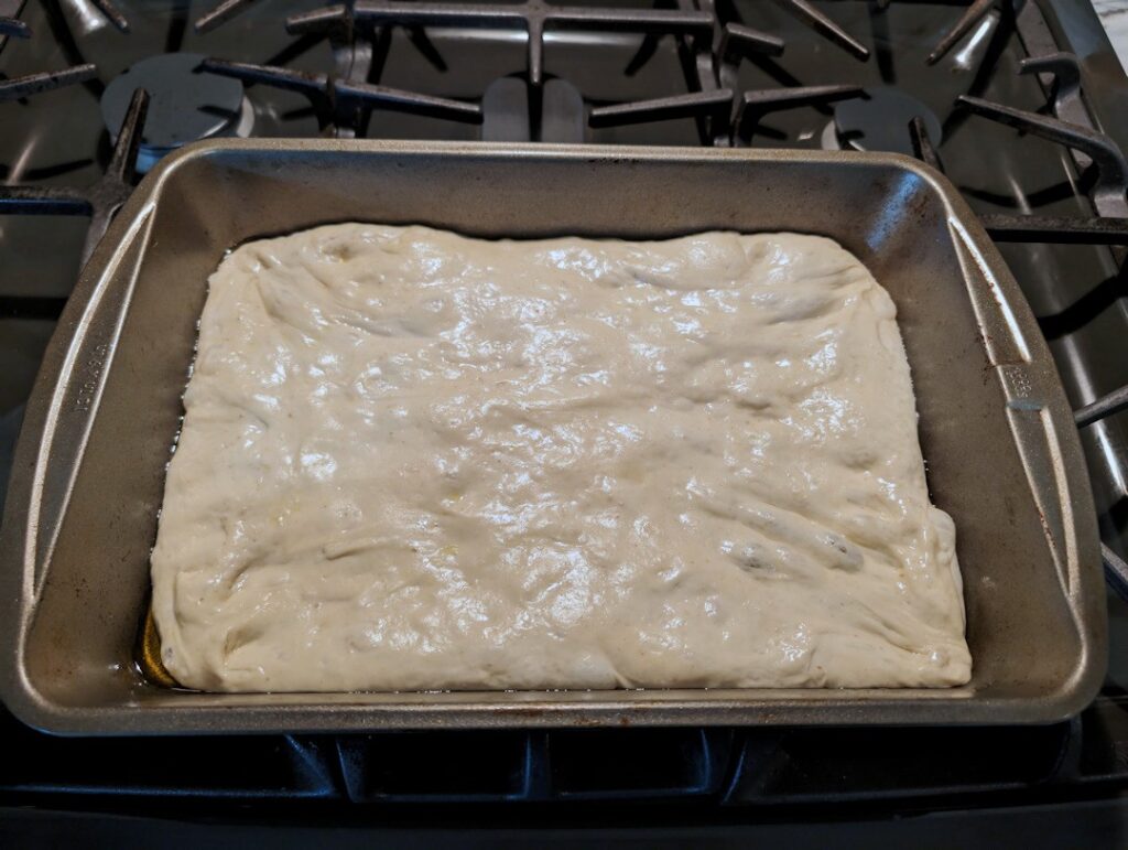Sicilian Pizza - after first proof.