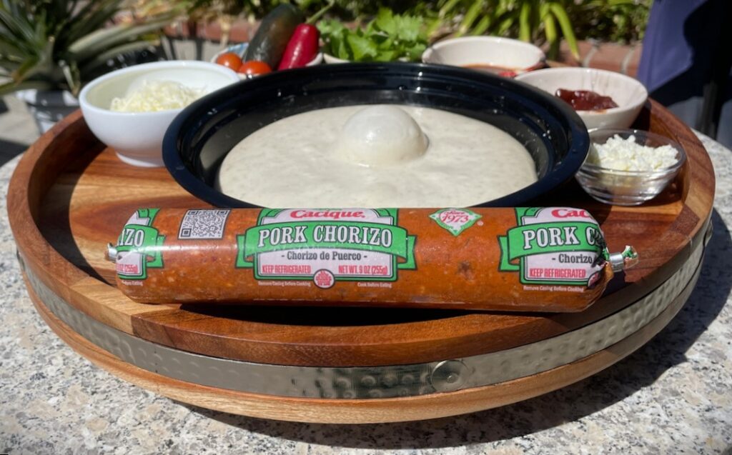 Mexican Chorizo Pizza ingredients.