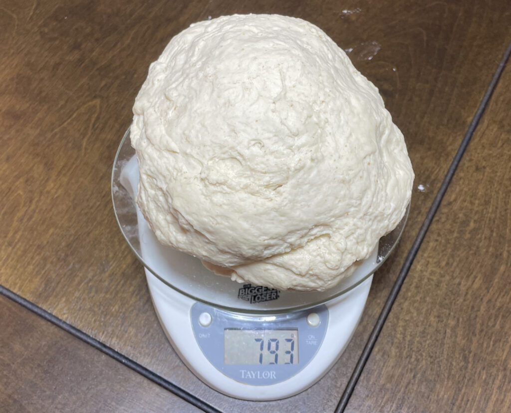 Dough ball is not smooth.