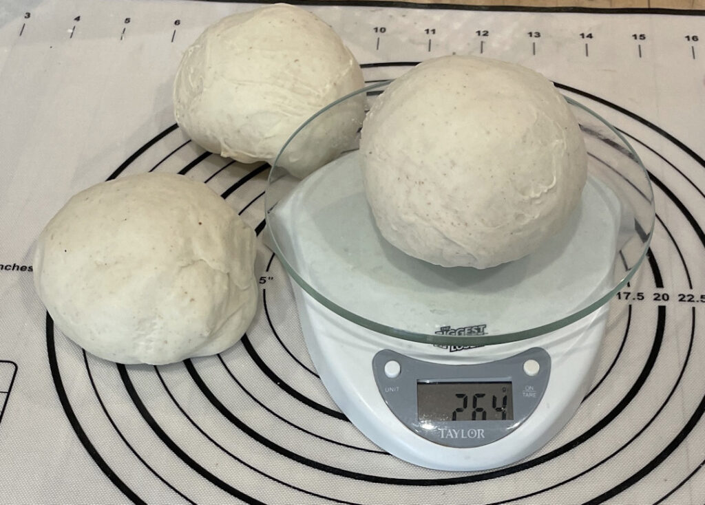 This recipe makes 3x 9 ounce dough balls.