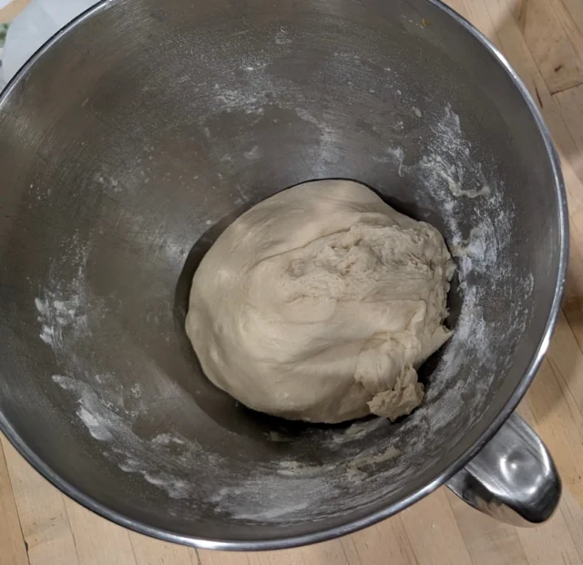 After mixing, cover for the first rise.