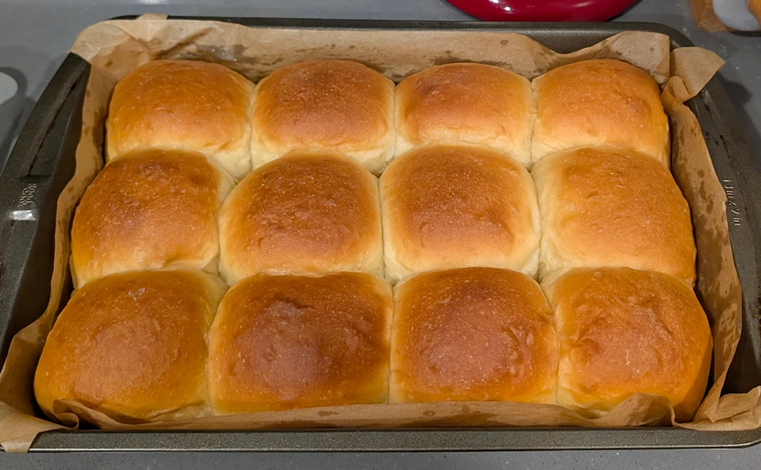 Out of the oven, they look nice and brown - but not overbaked.